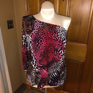 Animal print One Shoulder Top